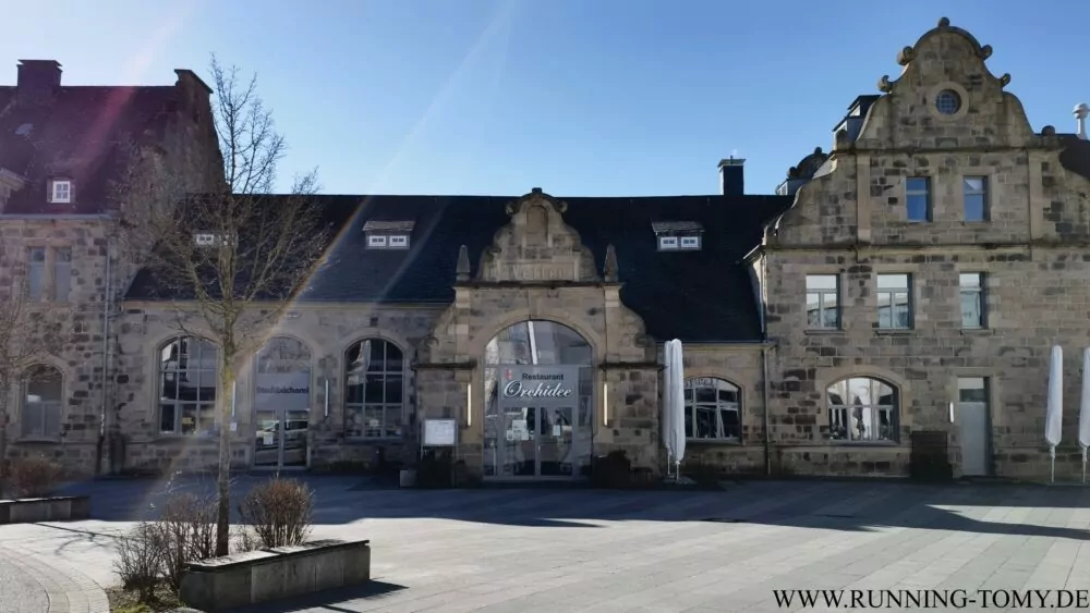 Das Empfangsgebäude des Bahnhofs in Wetter.