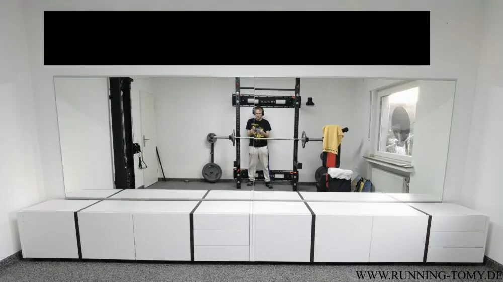 Spiegelwand meines Home Gyms